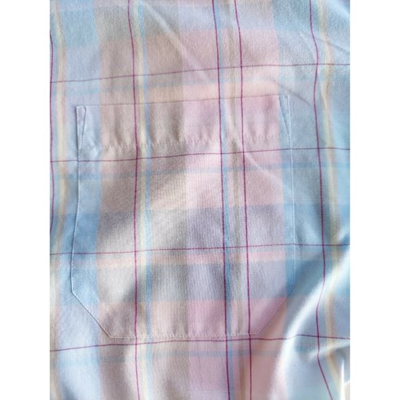 VTG ENRO Men's Plaid Button Front Short Sleeved Shirt Size Large - Picture 7 of 9